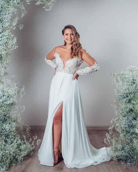 Wedding Dress; Allie with sleeves