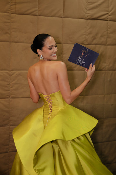 Yellow Satin Ballgown